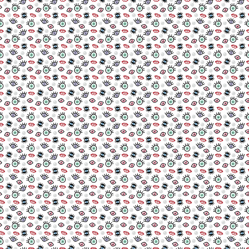 Eyes, Lips, No Face Pattern Acrylic Sheet - CMB Pattern Acrylic